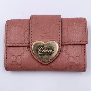 Authentic Gucci GG Pink 6-ring Key holder